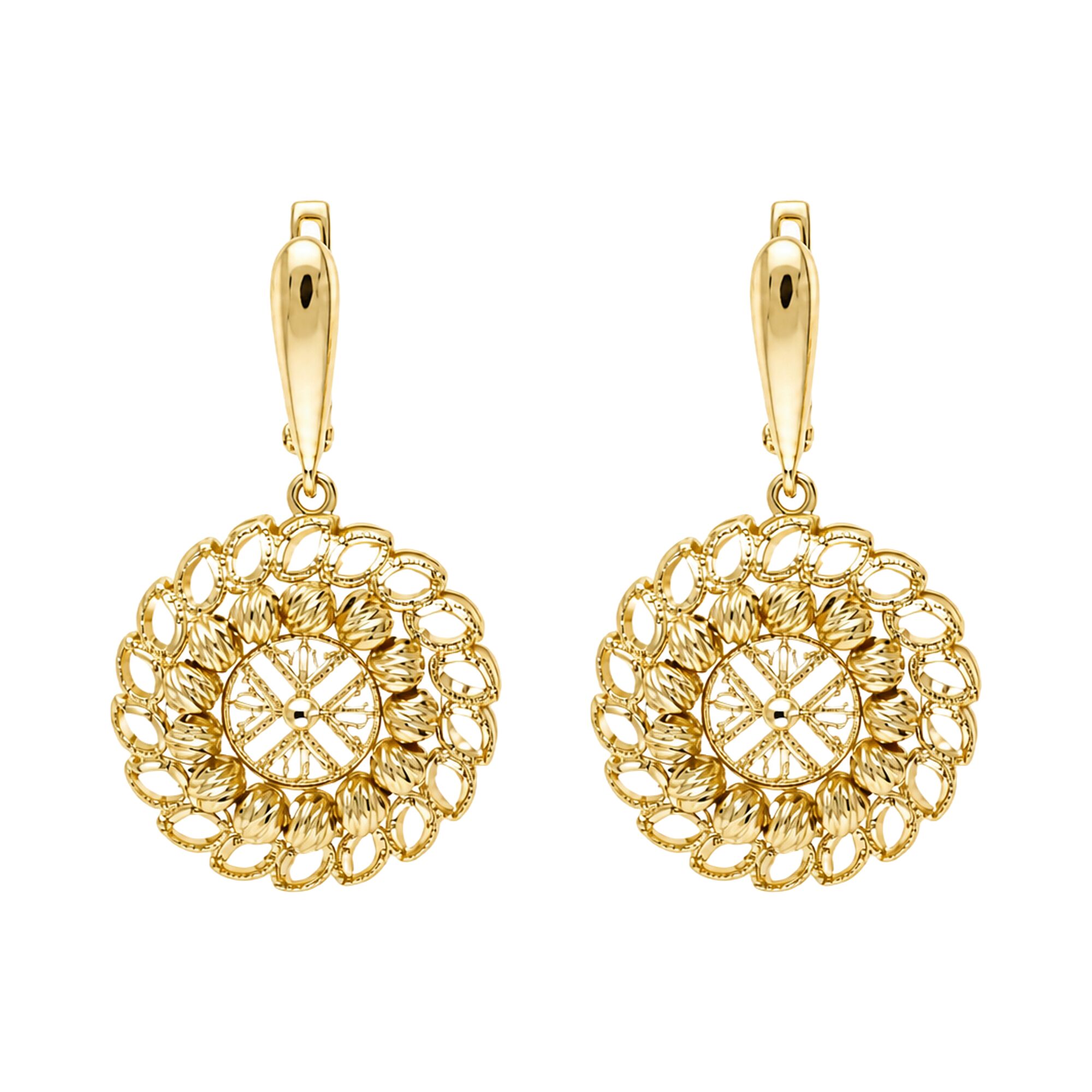 Серьги, золото, 585, 6.63г, 63052 | GoldMarket.kz