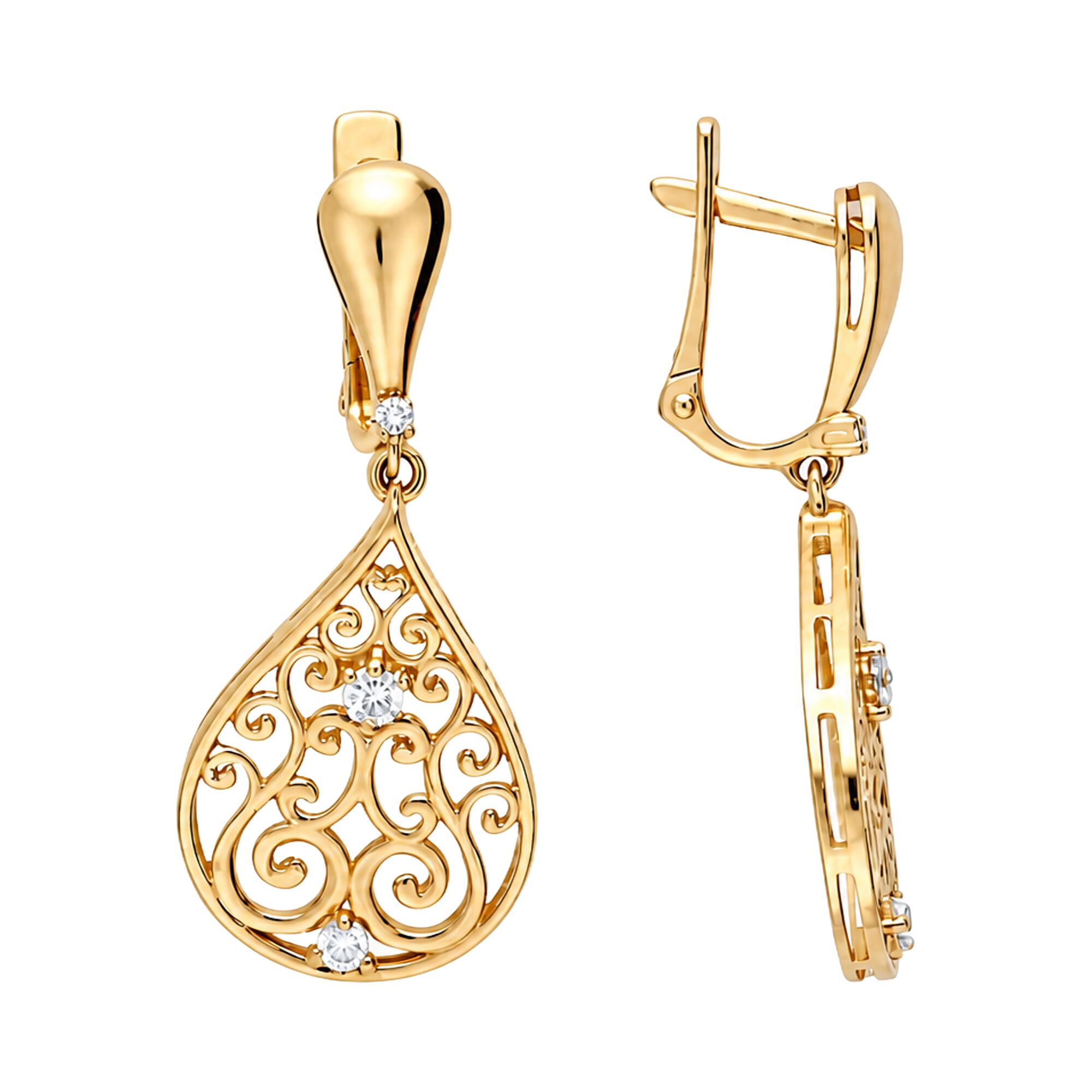 Серьги, золото, 585, 4.95г, 63091, изображение 2 | GoldMarket.kz