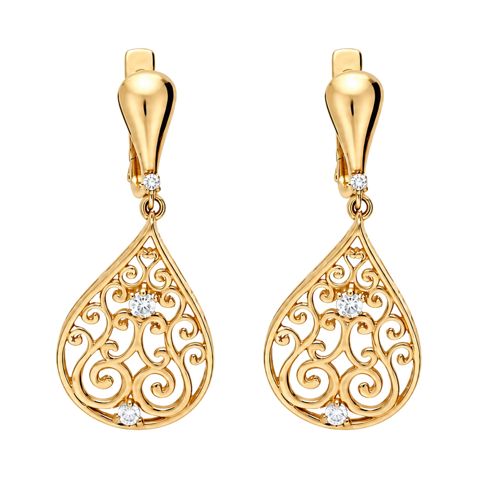 Серьги, золото, 585, 4.95г, 63091 | GoldMarket.kz