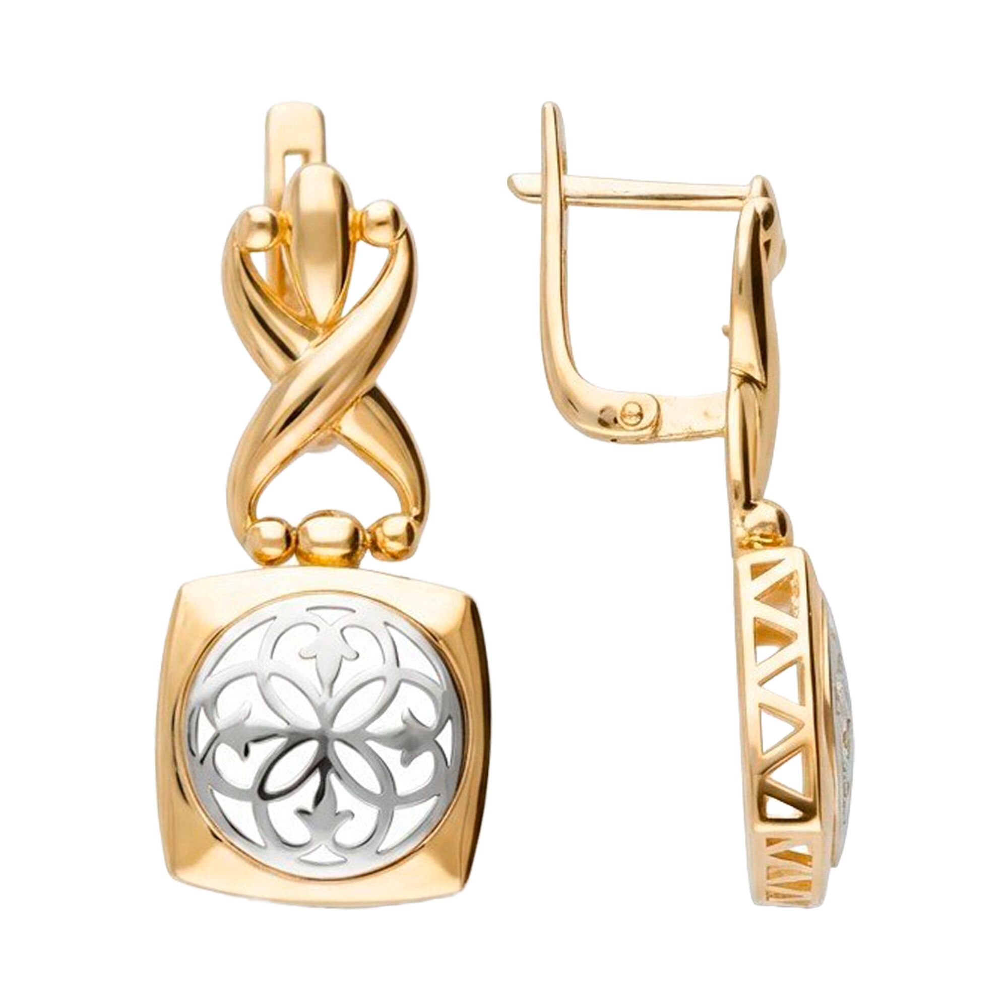 Серьги, золото, 585, 5.8г, 63344, изображение 2 | GoldMarket.kz