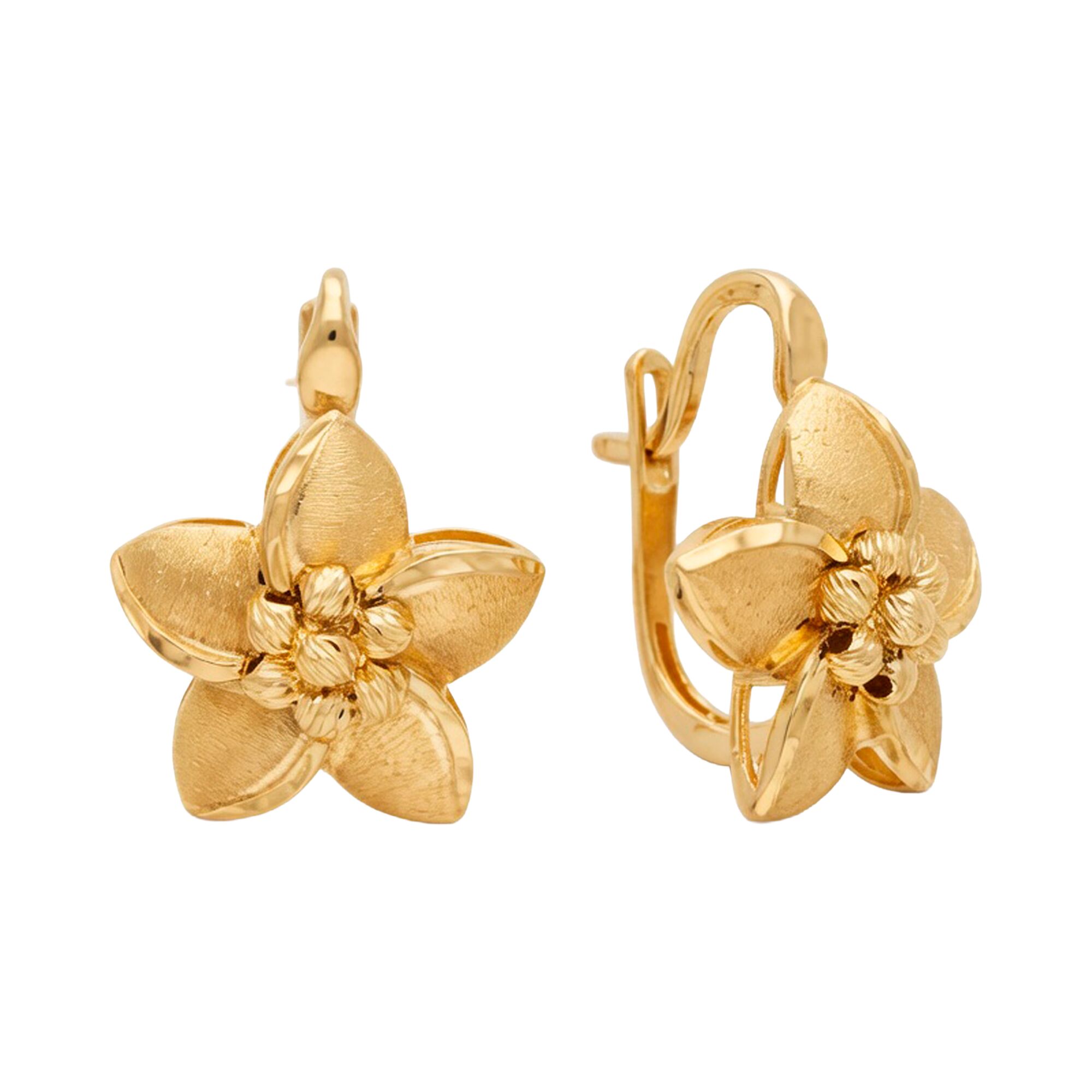 Серьги, золото, 585, 5.25г, 63414, изображение 2 | GoldMarket.kz
