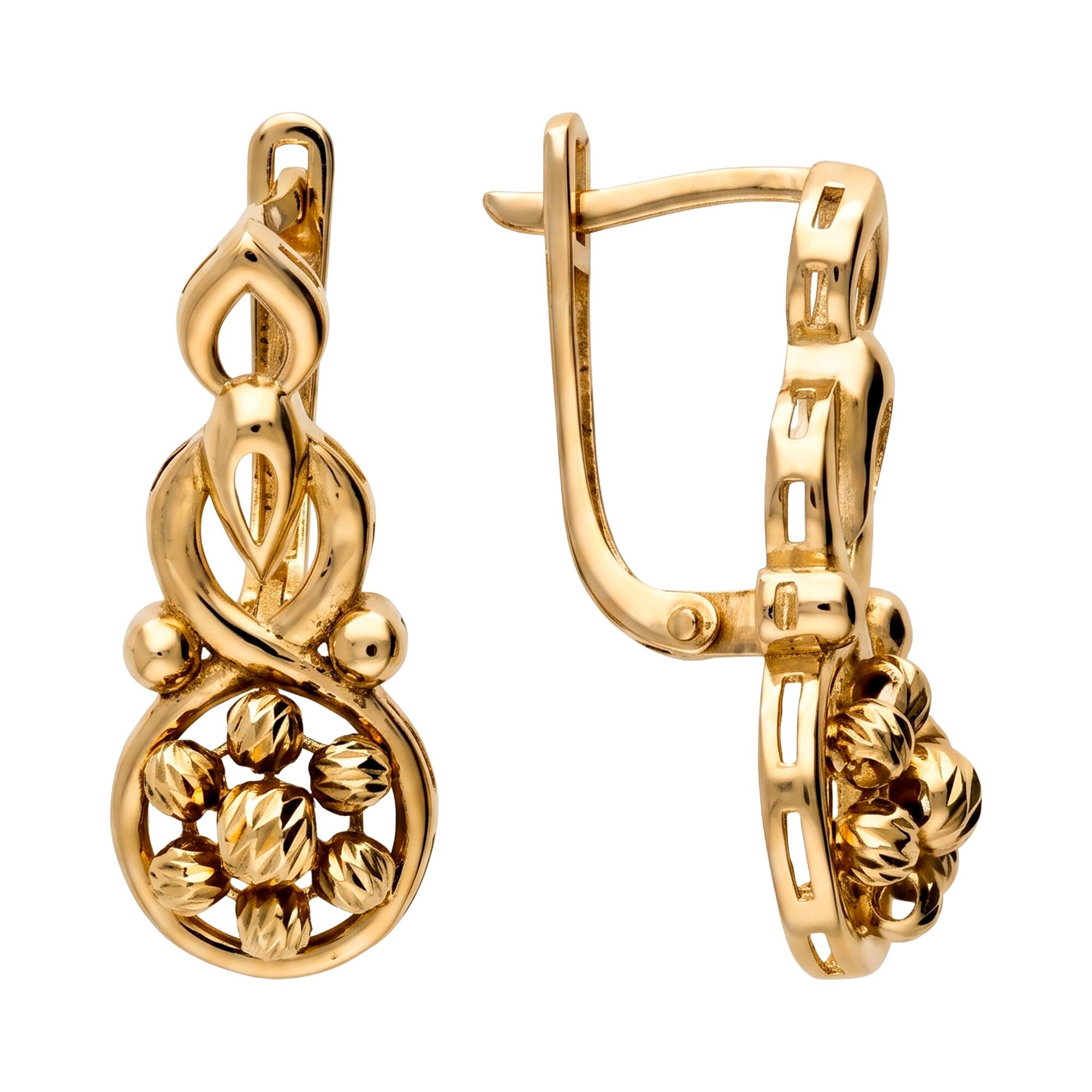 Серьги, золото, 585, 5.65г, 64034, изображение 2 | GoldMarket.kz