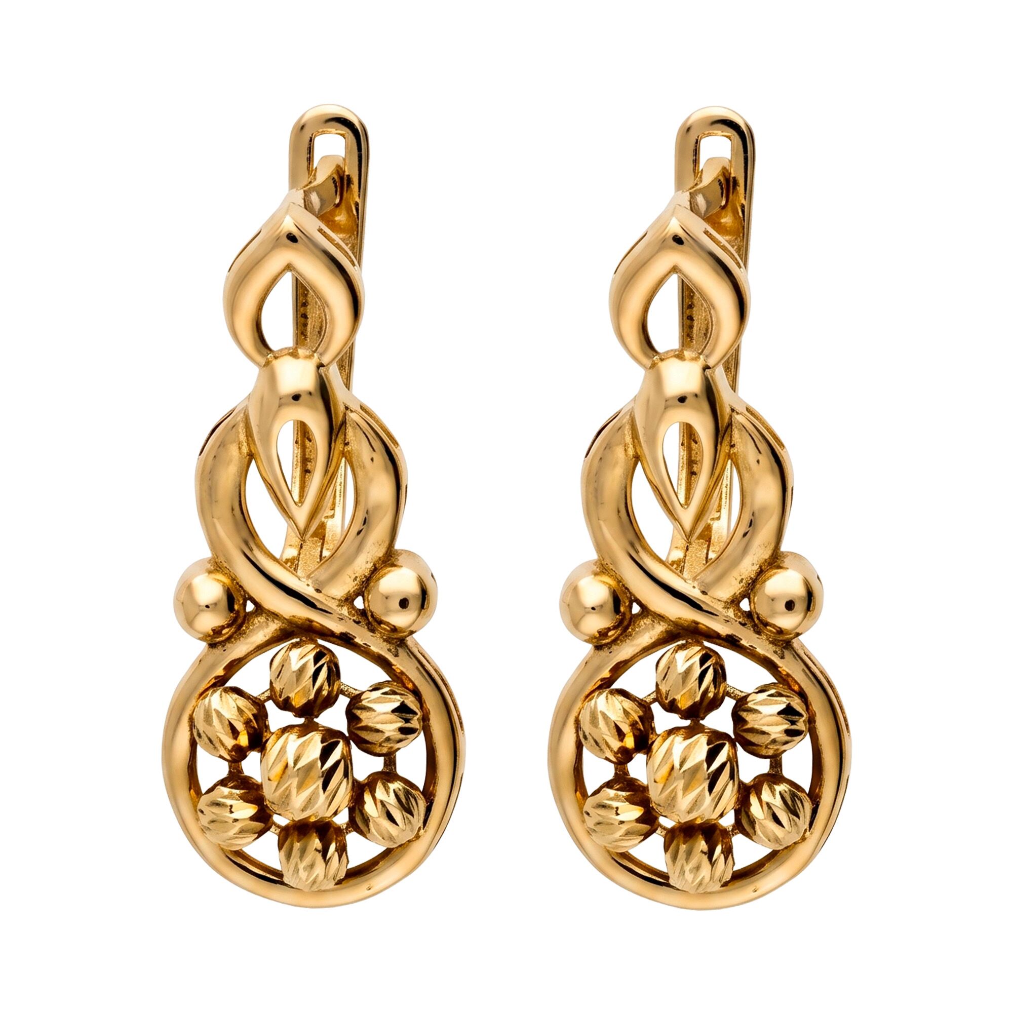 Серьги, золото, 585, 5.65г, 64034 | GoldMarket.kz