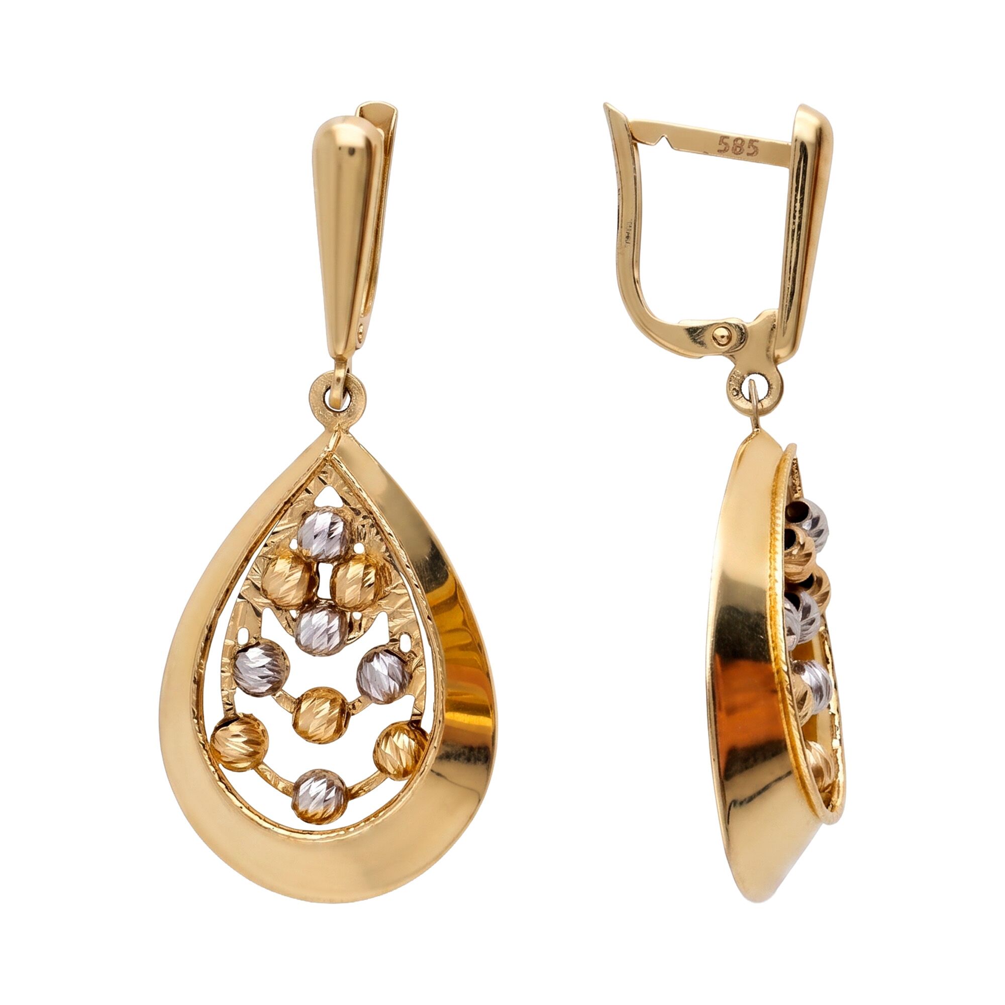 Серьги, золото, 585, 5.42г, 64068, изображение 2 | GoldMarket.kz