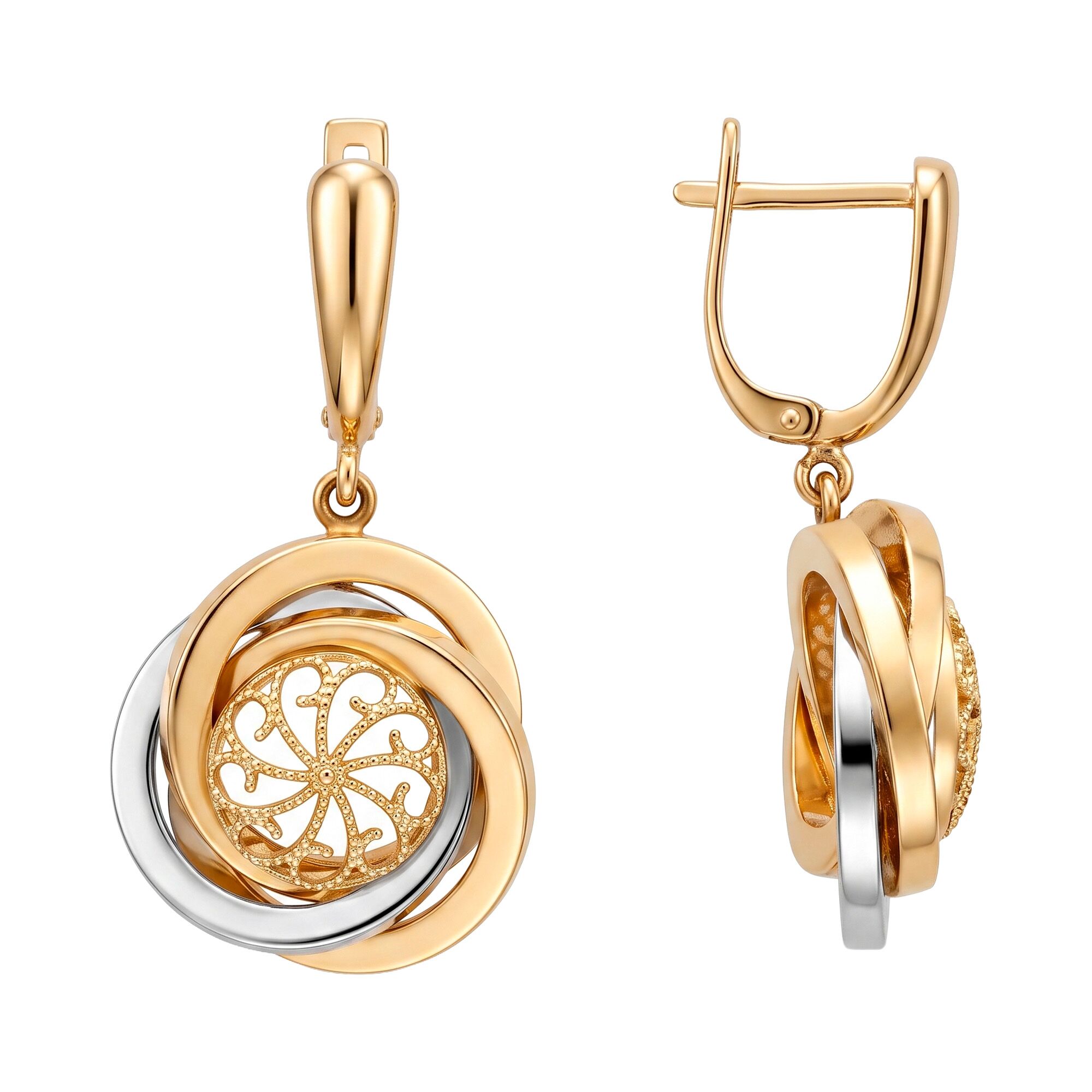 Серьги, золото, 585, 7.5г, 64076, изображение 2 | GoldMarket.kz