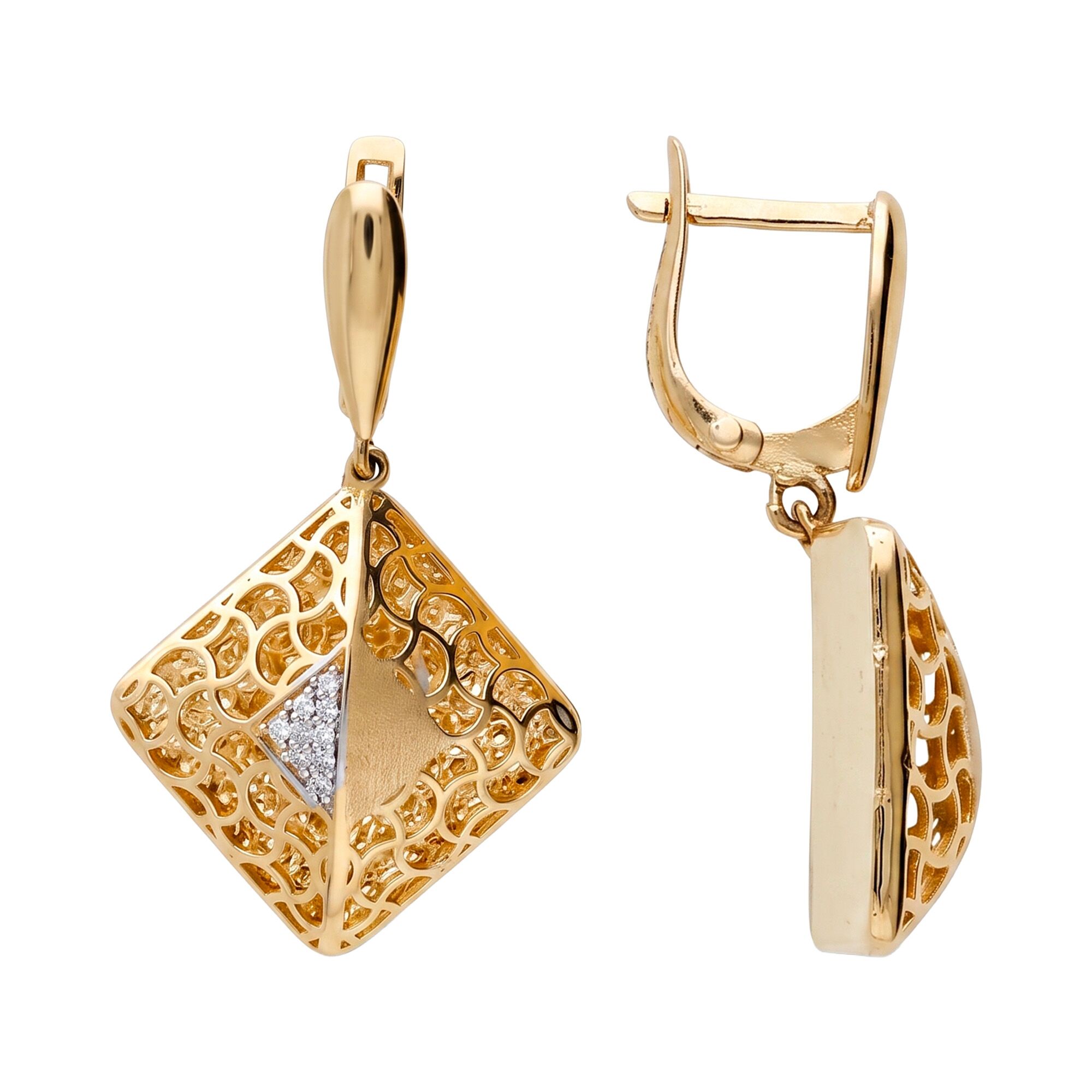 Серьги, золото, 585, 7г, 65401, изображение 2 | GoldMarket.kz