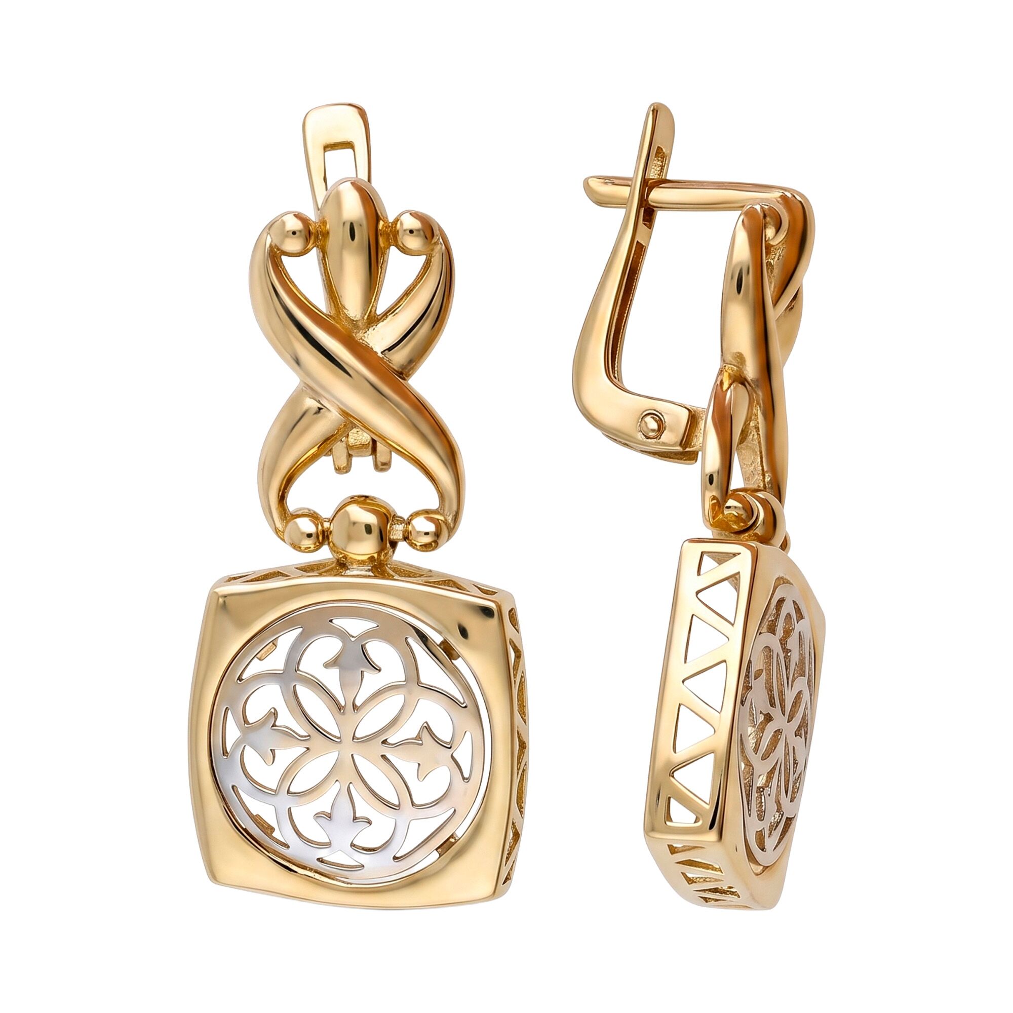 Серьги, золото, 585, 6.32г, 65421, изображение 2 | GoldMarket.kz