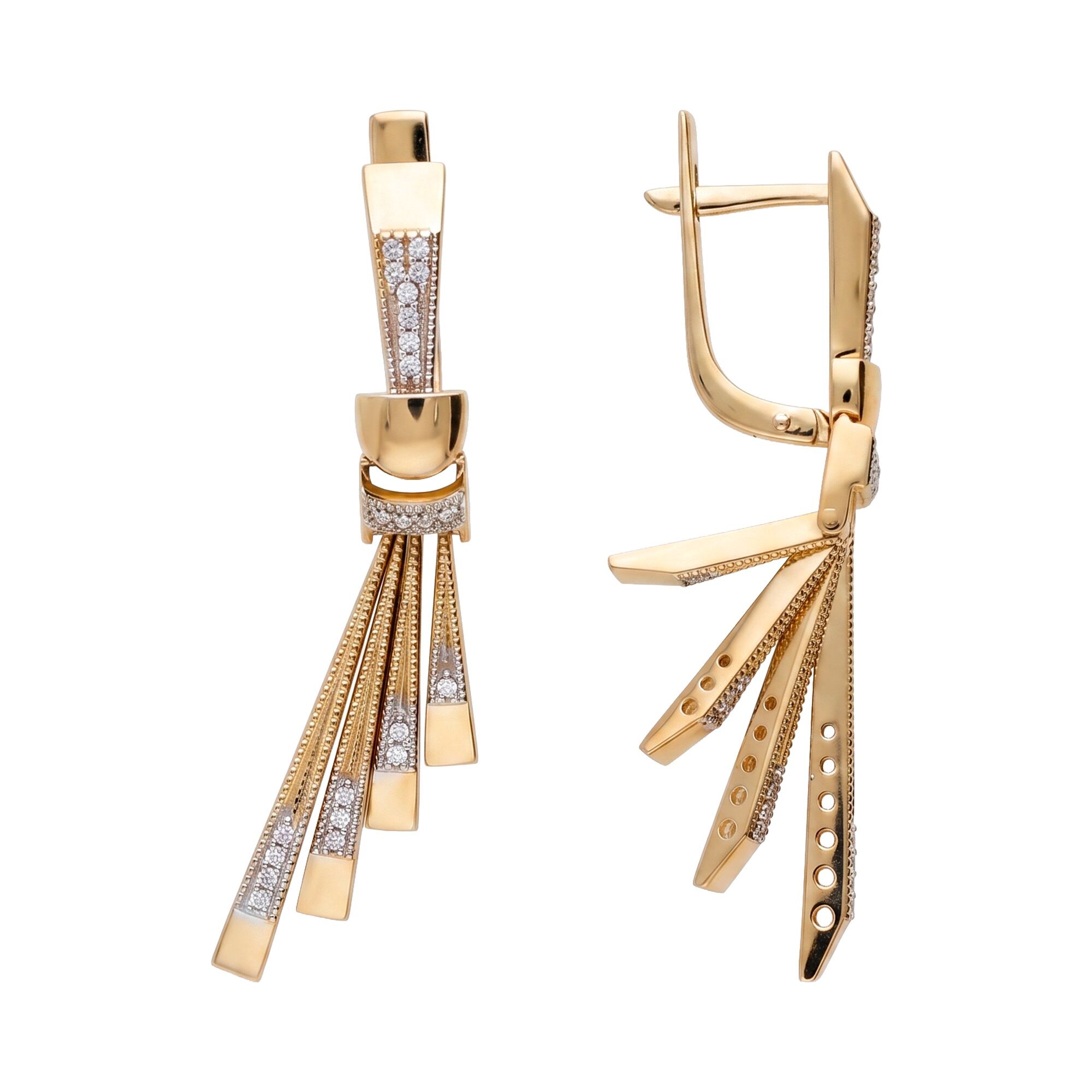 Серьги, золото, 585, 9.57г, 65439, изображение 2 | GoldMarket.kz