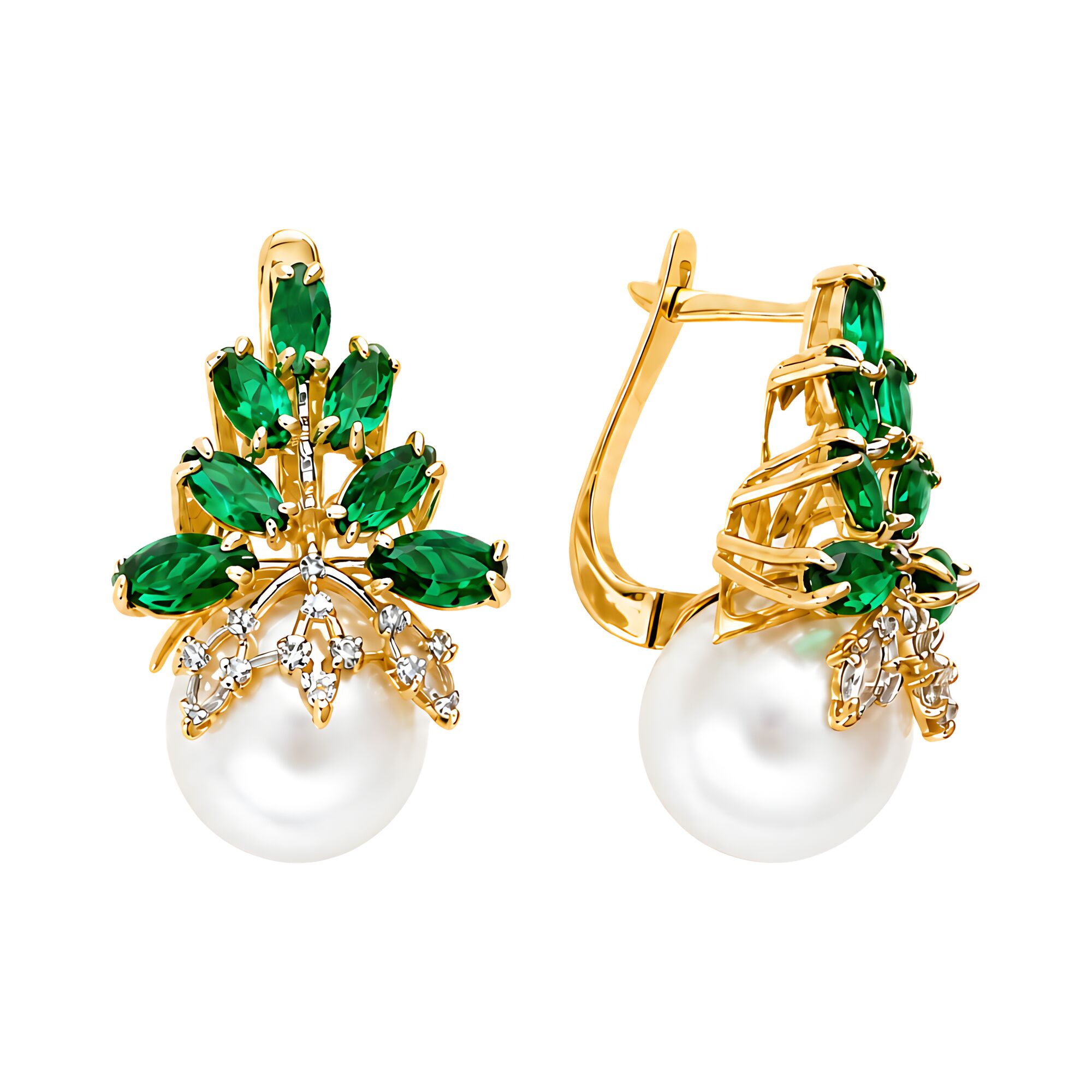 Серьги, золото, 585, 9.13г, 63284, изображение 2 | GoldMarket.kz