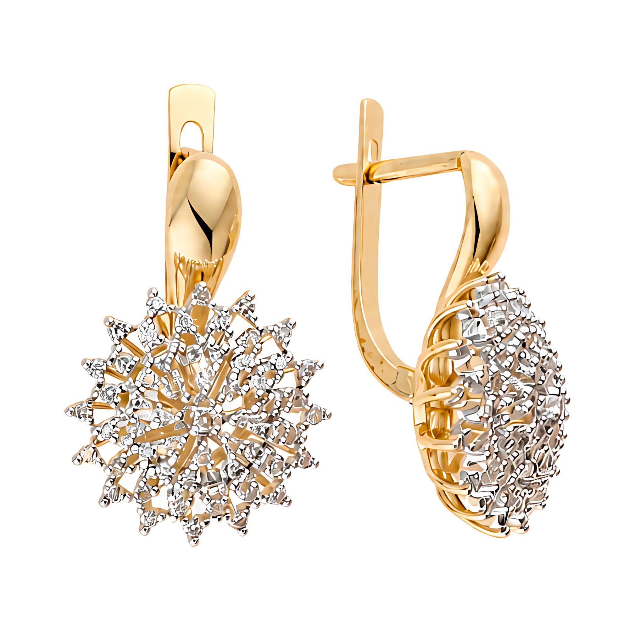Серьги, золото, 585, 6.35г, 64429, изображение 2 | GoldMarket.kz