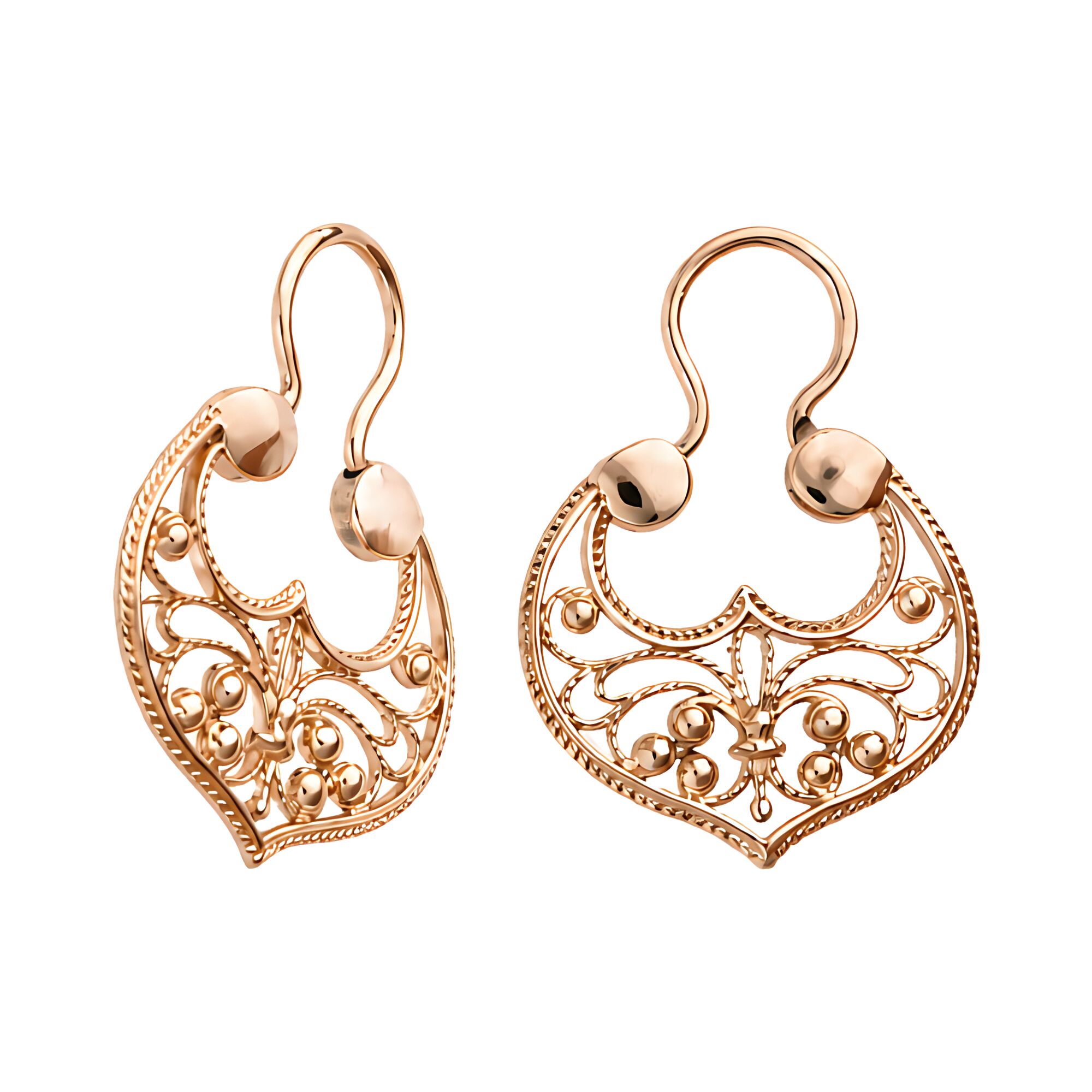 Серьги, золото, 585, 4.37г, 64477, изображение 2 | GoldMarket.kz