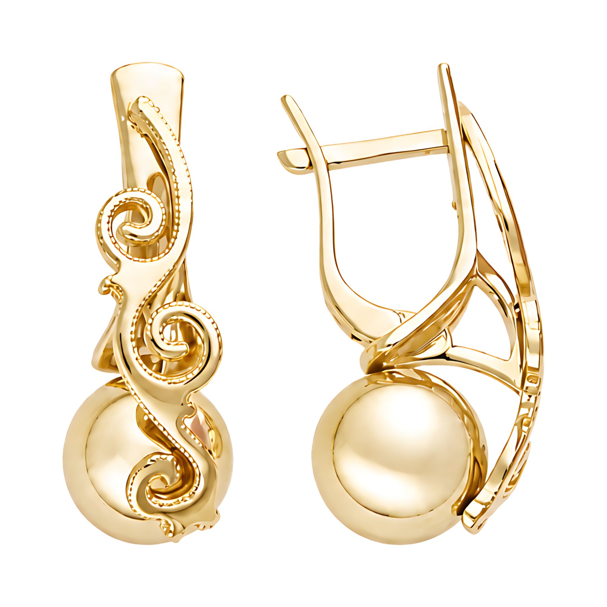 Серьги, золото, 585, 8.08г, 64904, изображение 2 | GoldMarket.kz