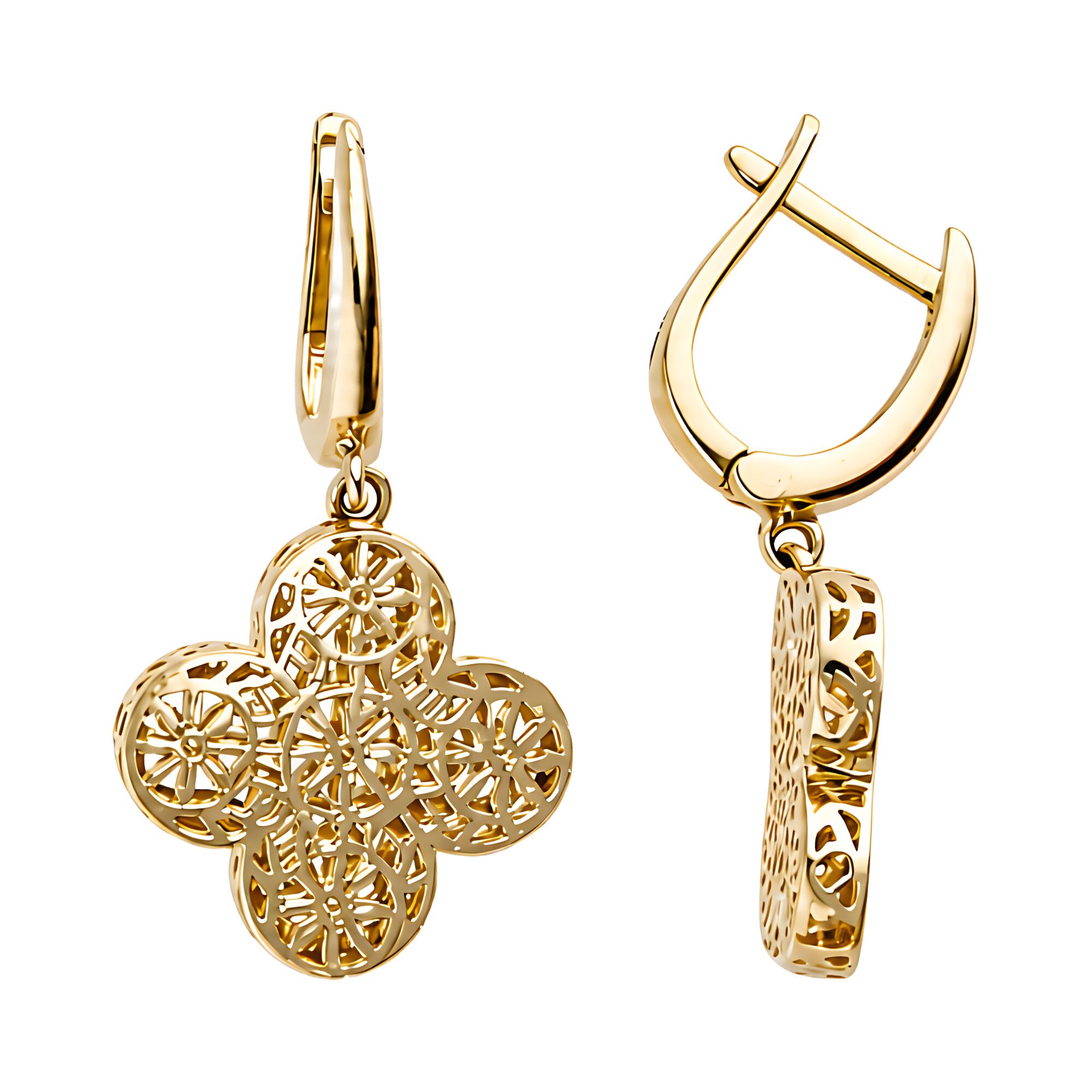 Серьги, золото, 585, 4.98г, 65031, изображение 2 | GoldMarket.kz