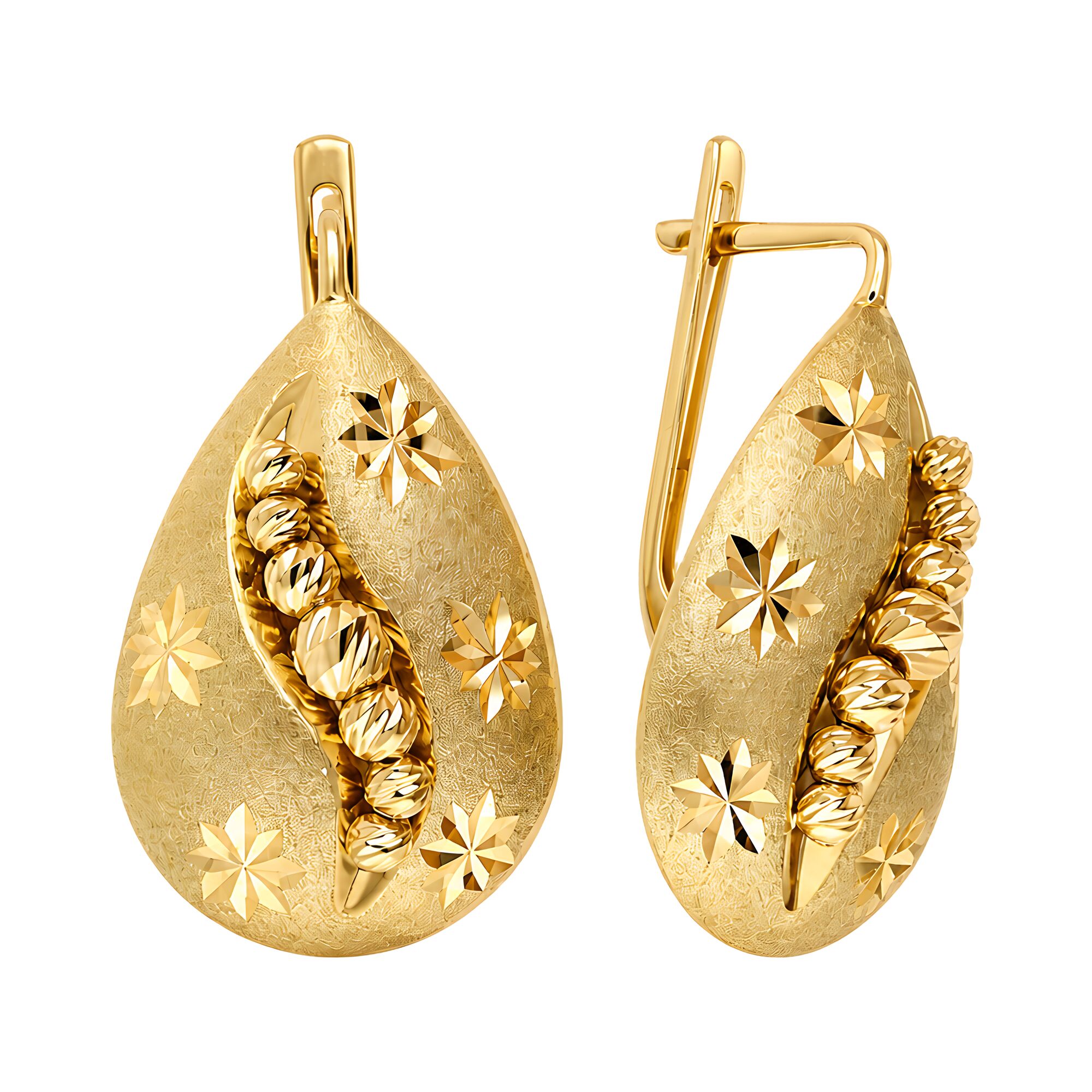 Серьги, золото, 585, 6.43г, 65048, изображение 2 | GoldMarket.kz