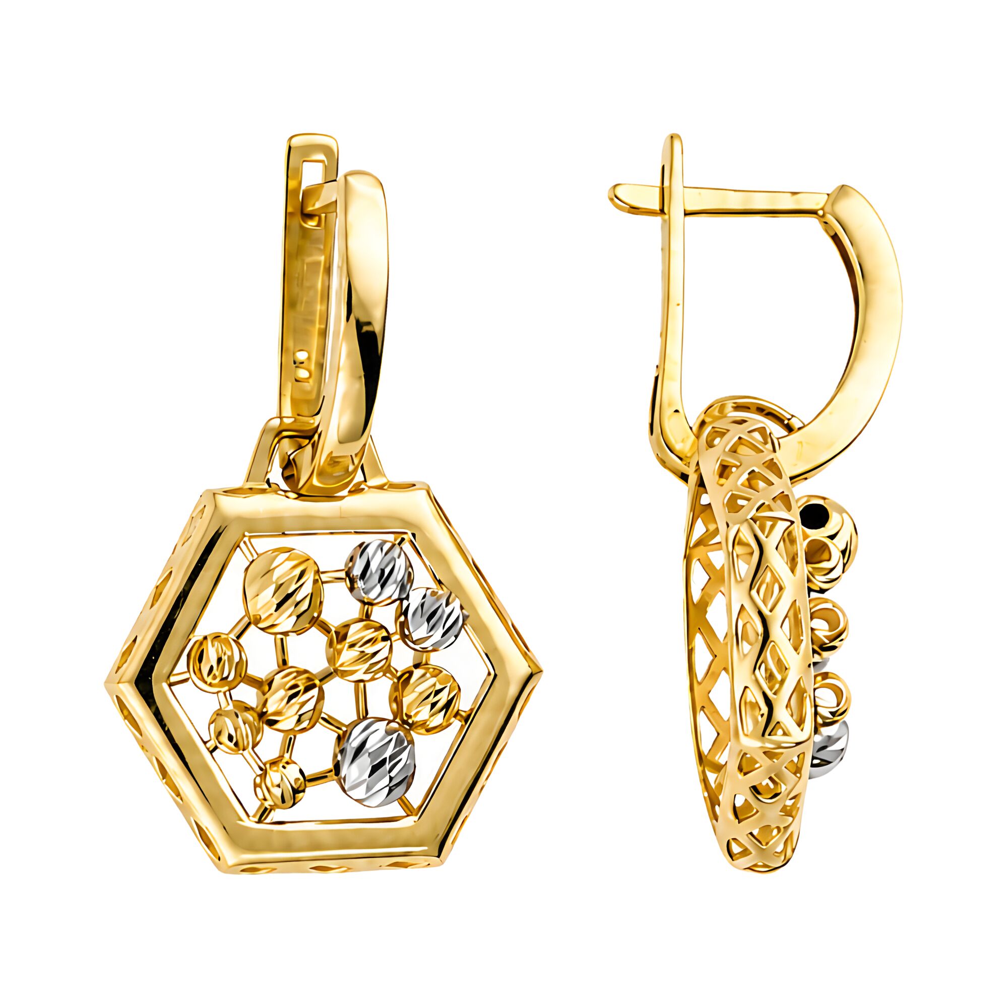 Серьги, золото, 585, 6.64г, 65092, изображение 2 | GoldMarket.kz